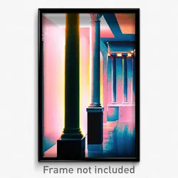 Pixel Art Poster - Quaint Column (8 Bit Psychedelic Trippy Video Game Print)