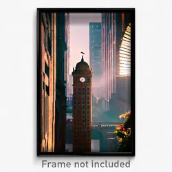 Pixel Art Poster - Urban Protectorate (8 Bit Psychedelic Video Game Print)