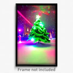 Pixel Art Poster - Strange Christmas (8 Bit Psychedelic Trippy Video Game Print)