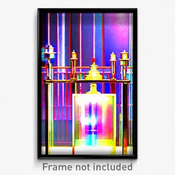 Pixel Art Poster - Glass Dais (8 Bit Psychedelic Trippy Weird Video Game Print)