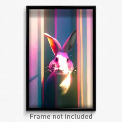 Pixel Art Poster - Narrow Rabbit (8 Bit Psychedelic Trippy Video Game Print)
