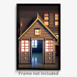 Pixel Art Poster - Smooth Counting House (8 Bit Psychedelic Video Game Print)