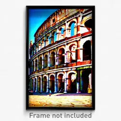 Pixel Art Poster - Well Made Colosseum (8 Bit Psychedelic Video Game Print)