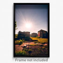 Pixel Art Poster - Abandoned Yard (8 Bit Psychedelic Trippy Video Game Print)