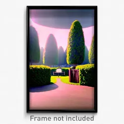 Pixel Art Poster - Round Grove (8 Bit Psychedelic Trippy Weird Video Game Print)