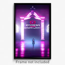 Pixel Art Poster - Mysterious Academy (8 Bit Psychedelic Video Game Print)
