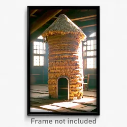 Pixel Art Poster - Familiar Granary (8 Bit Psychedelic Trippy Video Game Print)