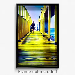 Pixel Art Poster - Yellow Boardwalk (8 Bit Psychedelic Trippy Video Game Print)