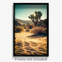 Pixel Art Poster - Dry Desert (8 Bit Psychedelic Trippy Weird Video Game Print)