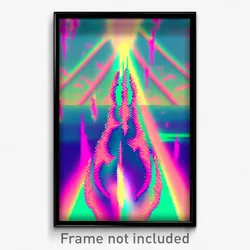 Pixel Art Poster - Glitch Art Fief (8 Bit Psychedelic Trippy Video Game Print)
