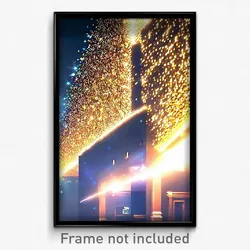 Pixel Art Poster - Sparkling Bank (8 Bit Psychedelic Trippy Video Game Print)