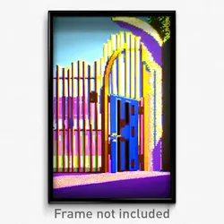 Pixel Art Poster - Bright Gate (8 Bit Psychedelic Trippy Weird Video Game Print)