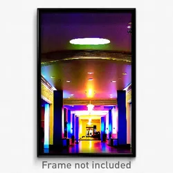 Pixel Art Poster - Unimaginable Hotel Lobby (8 Bit Psychedelic Video Game Print)