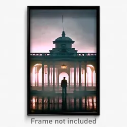 Pixel Art Poster - Dreary Belvedere (8 Bit Psychedelic Trippy Video Game Print)