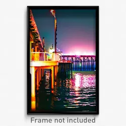 Pixel Art Poster - Electric Pier (8 Bit Psychedelic Trippy Video Game Print)