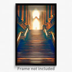 Pixel Art Poster - Monstrous Stair (8 Bit Psychedelic Trippy Video Game Print)