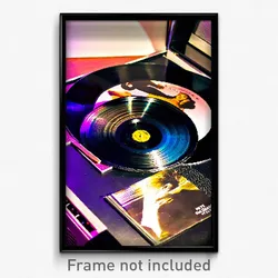 Pixel Art Poster - Glamorous Vinyl Record (8 Bit Psychedelic Video Game Print)