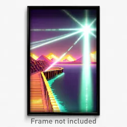Pixel Art Poster - Dazzling Dike (8 Bit Psychedelic Trippy Video Game Print)