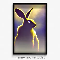 Pixel Art Poster - Grandiose Rabbit (8 Bit Psychedelic Trippy Video Game Print)