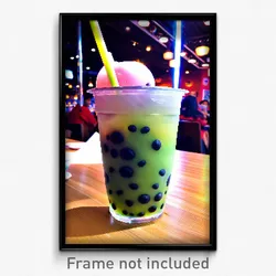 Pixel Art Poster - Incredible Boba Tea (8 Bit Psychedelic Video Game Print)