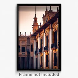 Pixel Art Poster - Bleak Spanish Architecture (8 Bit Video Game Print)