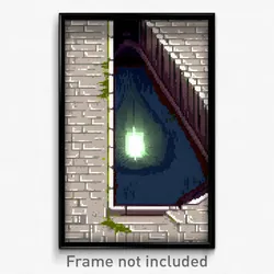 Pixel Art Poster - Unknown Sewer (8 Bit Psychedelic Trippy Video Game Print)