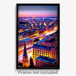 Pixel Art Poster - Distinct French City (8 Bit Psychedelic Video Game Print)