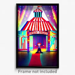 Pixel Art Poster - Wiggly Circus (8 Bit Psychedelic Trippy Video Game Print)