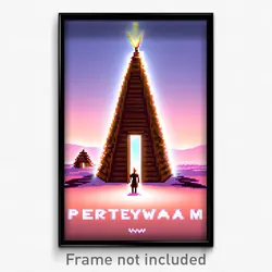 Pixel Art Poster - Tremendous Wigwam (8 Bit Psychedelic Trippy Video Game Print)