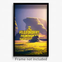Pixel Art Poster - Yellow Promontory (8 Bit Psychedelic Trippy Video Game Print)