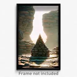 Pixel Art Poster - Warlike Stone (8 Bit Psychedelic Trippy Video Game Print)