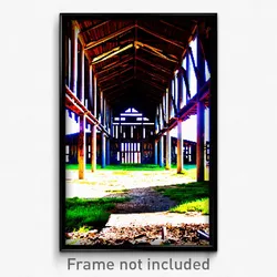Pixel Art Poster - Abandoned Barn (8 Bit Psychedelic Trippy Video Game Print)