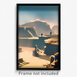 Pixel Art Poster - Huge Promontory (8 Bit Psychedelic Trippy Video Game Print)
