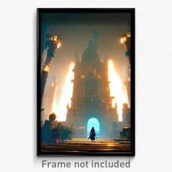 Pixel Art Poster - Detailed Realm (8 Bit Psychedelic Trippy Video Game Print)