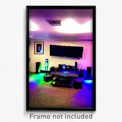Pixel Art Poster - Far Entertainment Room (8 Bit Psychedelic Video Game Print)