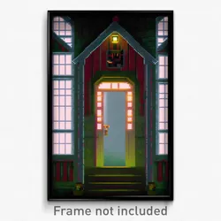 Pixel Art Poster - Dreary Cathouse (8 Bit Psychedelic Trippy Video Game Print)