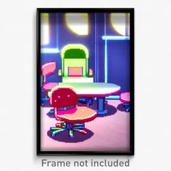 Pixel Art Poster - Anime Like Chair (8 Bit Psychedelic Trippy Video Game Print)