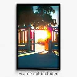 Pixel Art Poster - Sunny Gate (8 Bit Psychedelic Trippy Weird Video Game Print)