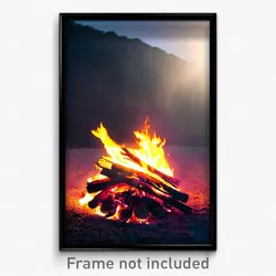 Pixel Art Poster - Secret Bonfire (8 Bit Psychedelic Trippy Video Game Print)