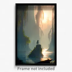 Pixel Art Poster - Hard To Find Swamp (8 Bit Psychedelic Video Game Print)