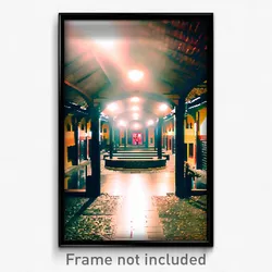 Pixel Art Poster - Underground Courtyard (8 Bit Psychedelic Video Game Print)
