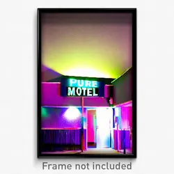 Pixel Art Poster - Pure Motel (8 Bit Psychedelic Trippy Weird Video Game Print)