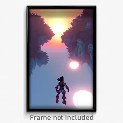 Pixel Art Poster - Advanced Outland (8 Bit Psychedelic Trippy Video Game Print)