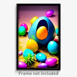 Pixel Art Poster - Droopy Easter Eggs (8 Bit Psychedelic Video Game Print)