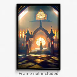 Pixel Art Poster - Valuable Nunnery (8 Bit Psychedelic Trippy Video Game Print)