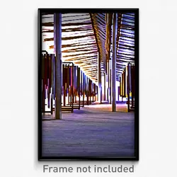 Pixel Art Poster - Deserted Drying Rack (8 Bit Psychedelic Video Game Print)
