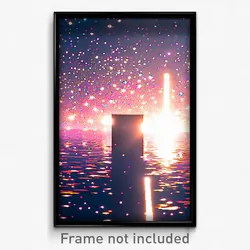 Pixel Art Poster - Sparkling Abyss (8 Bit Psychedelic Trippy Video Game Print)