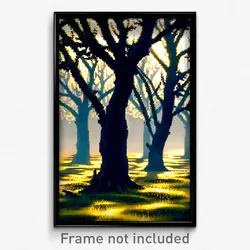 Pixel Art Poster - Drab Copse (8 Bit Psychedelic Trippy Weird Video Game Print)
