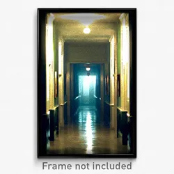 Pixel Art Poster - Dreary Hallway (8 Bit Psychedelic Trippy Video Game Print)