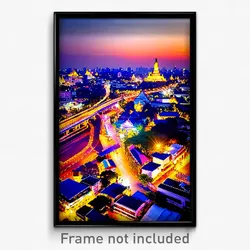 Pixel Art Poster - Gracious Thai City (8 Bit Psychedelic Video Game Print)